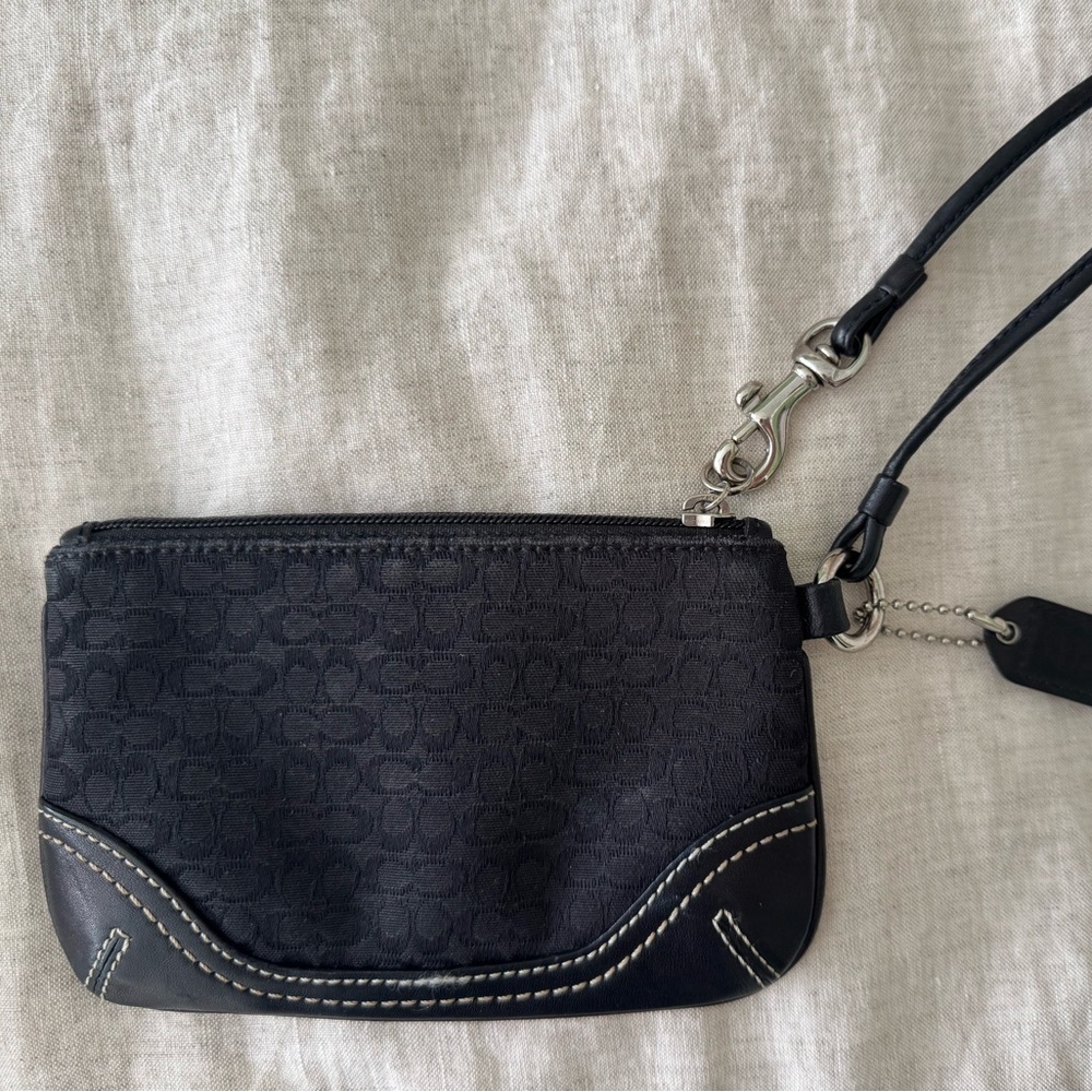 COACH wristlet in black logo